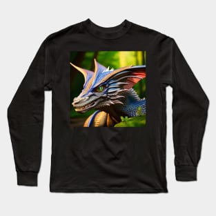 Scaled White Colorful Dragon in the Jungle Long Sleeve T-Shirt